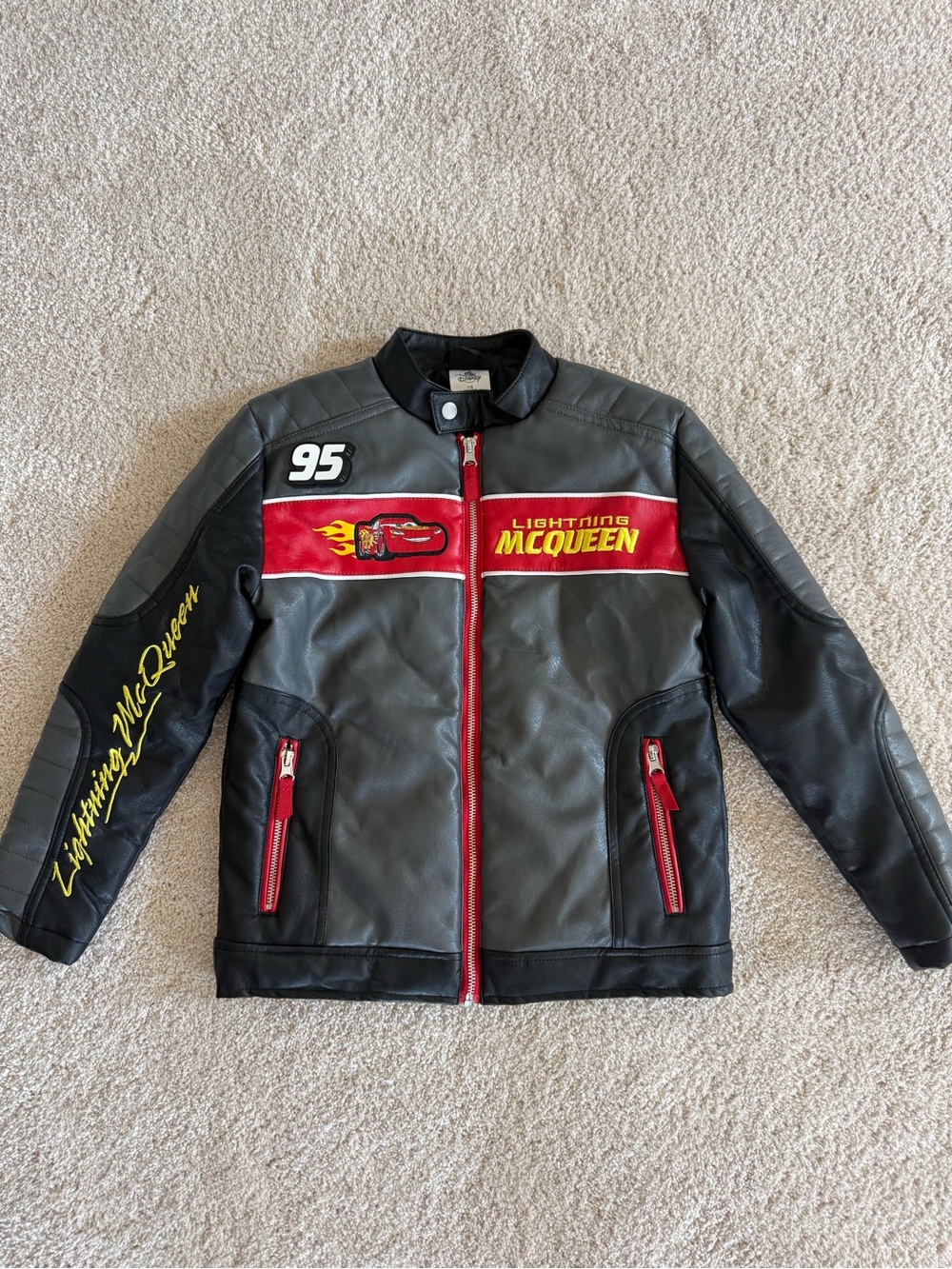 Disney Lightning McQueen Kids' Black, Gray & Red Racing Jacket